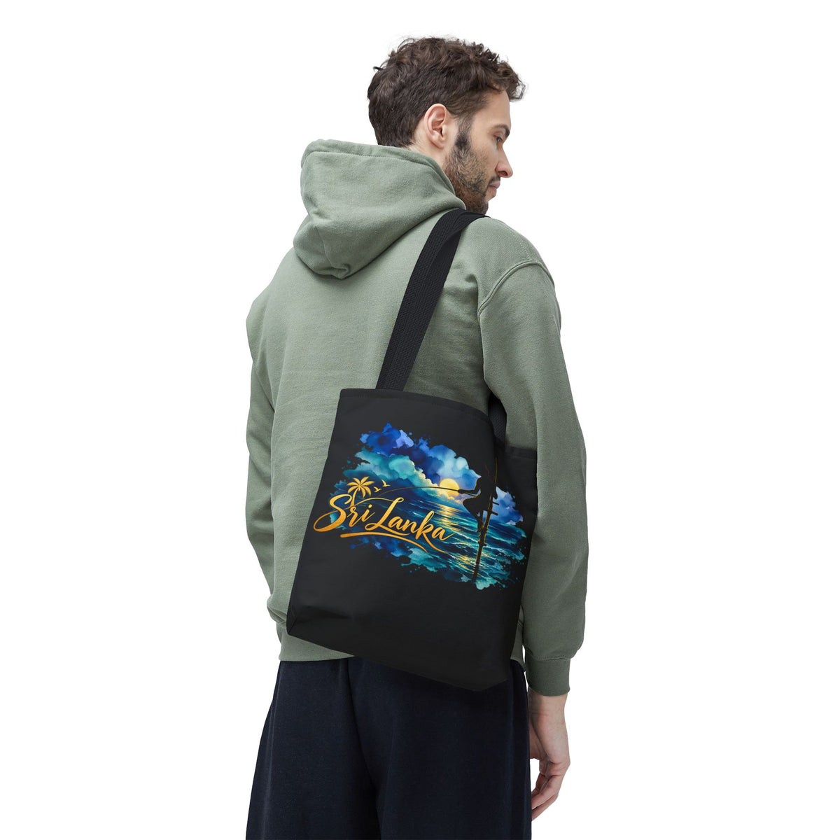 Sri Lanka Stilt Fisherman Tote Bag Island Dusk Beach Bag