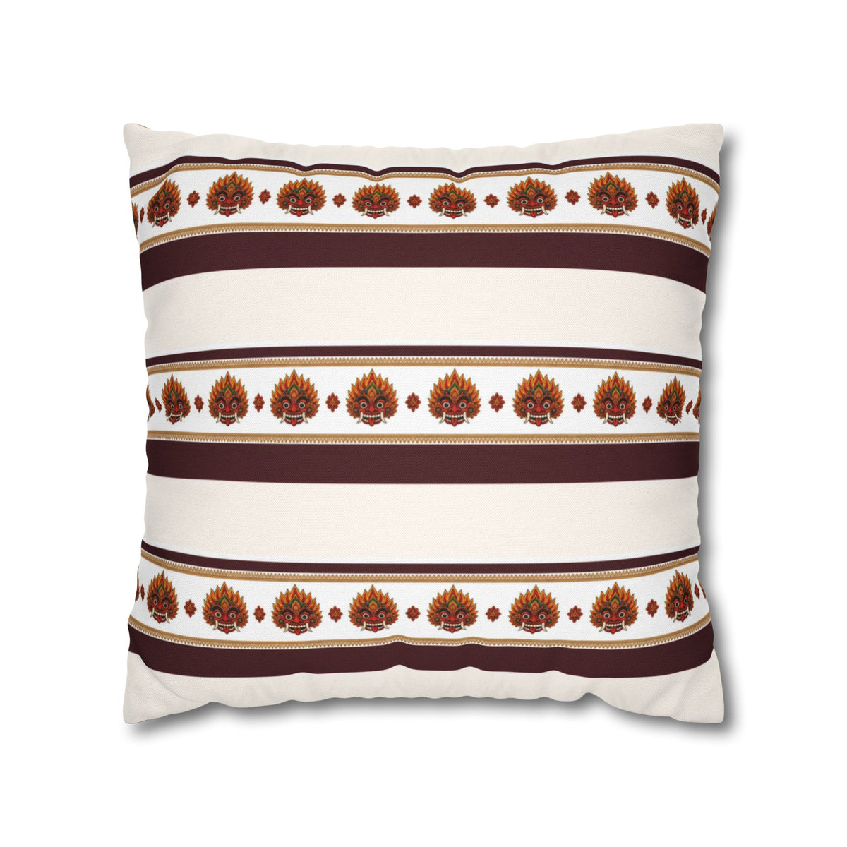 Raksha Stripe Cushion Cover Sri Lankan Devil Dance Repeat Pattern Throw Pillow