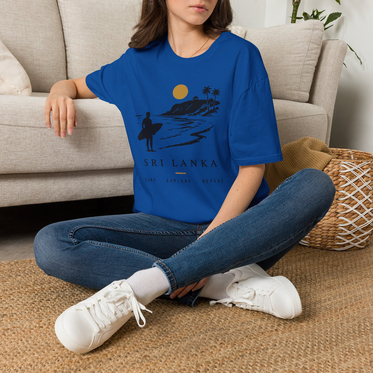Sri Lanka Surf  Unisex T-Shirt  Surf Explore Repeat Beach Tee