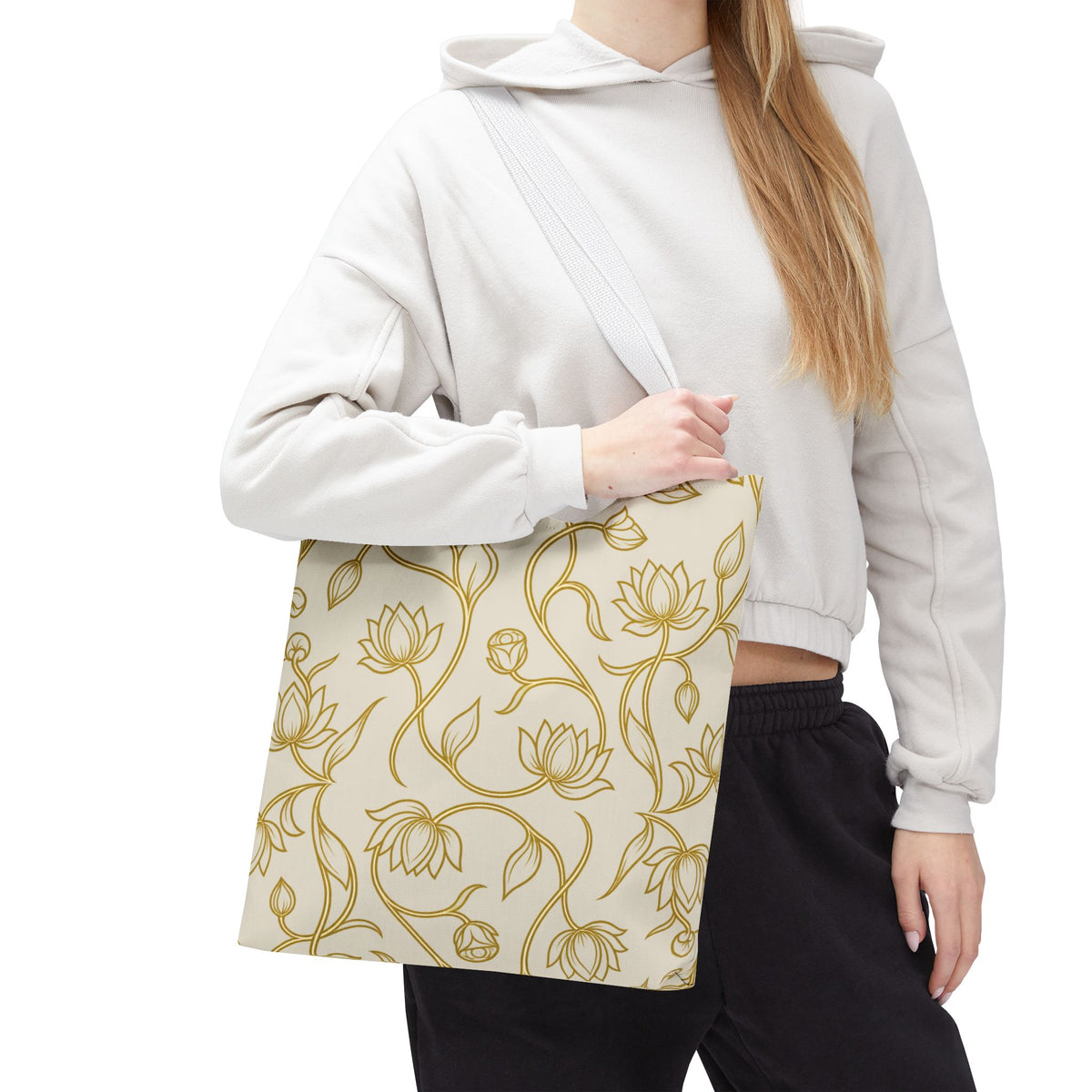 Ceylon Lotus Tote Bag Sri Lankan Temple Flower Canvas Shopper