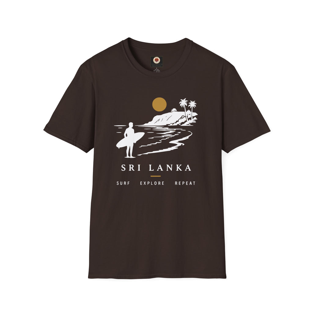 Sri Lanka Surf  Unisex T-Shirt  Surf Explore Repeat Beach Tee