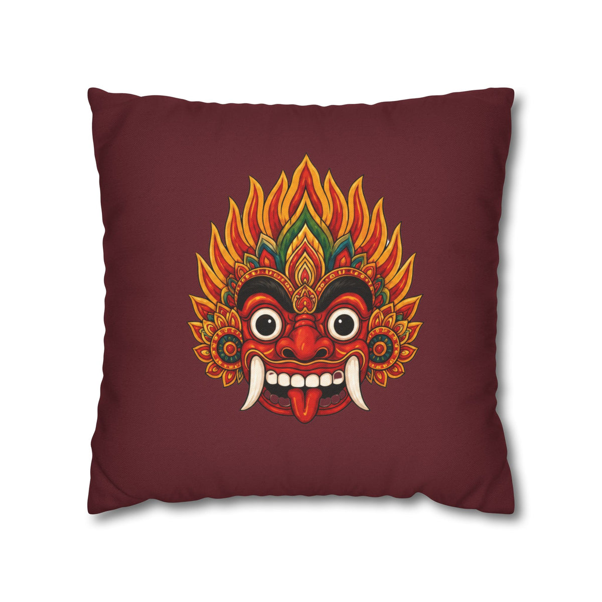 Raksha Guardian Cushion Cover  Sri Lankan Devil Dance Mask