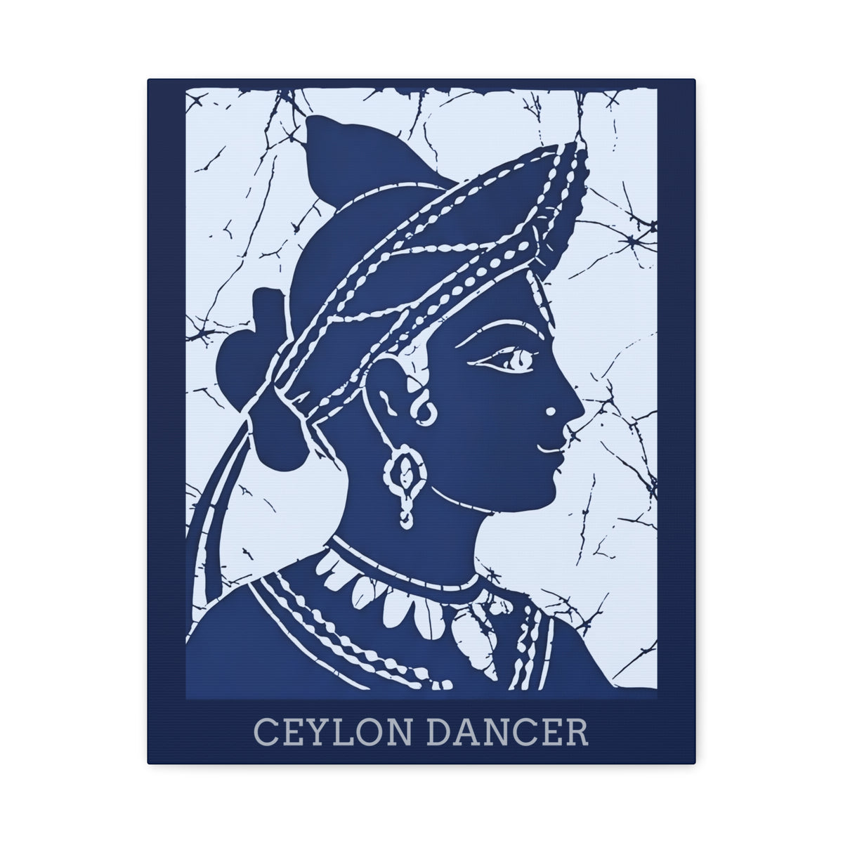 Ceylon Dancer Matte Canvas Wall Art Sri Lankan Batik Heritage Print