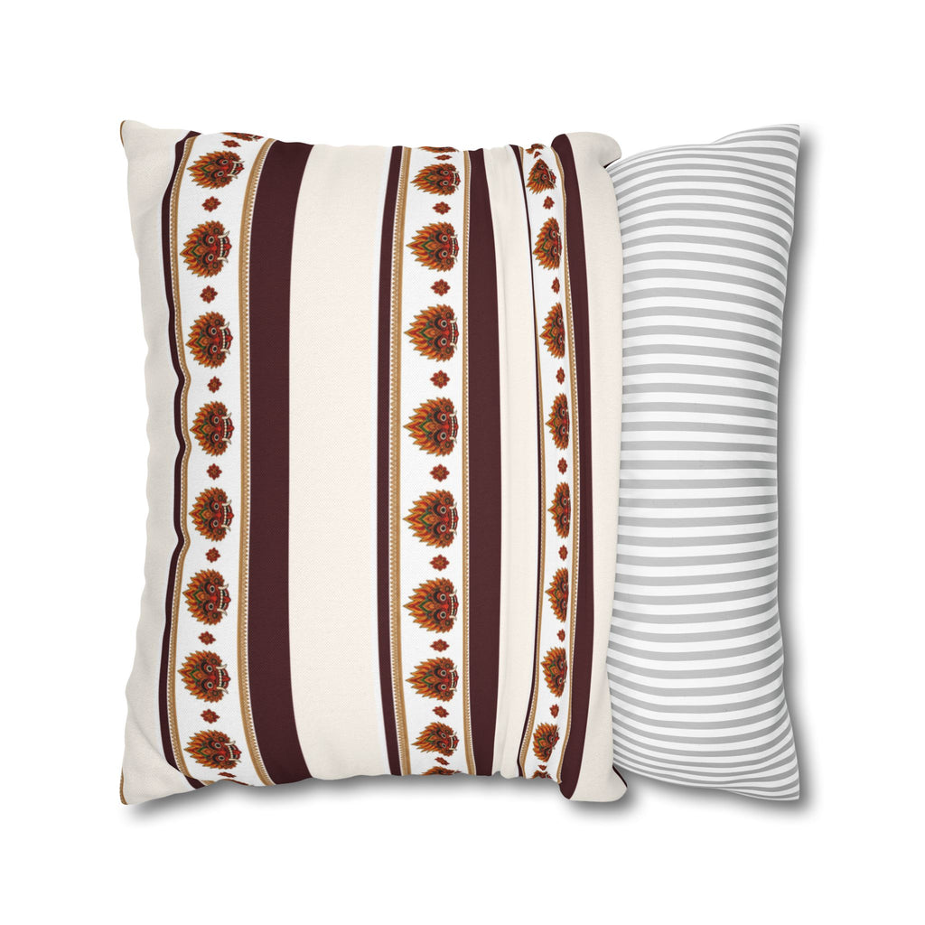 Raksha Stripe Cushion Cover Sri Lankan Devil Dance Repeat Pattern Throw Pillow