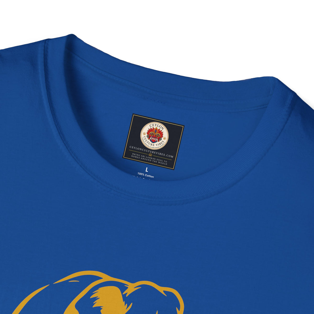 Sri Lanka Elephant Unisex T-Shirt Minimal Ochre Graphic Tee