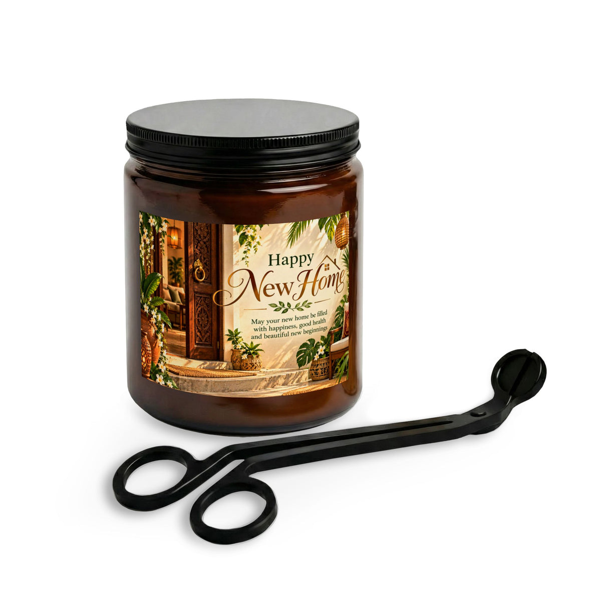 Happy New Home Candle Set with Wick Trimmer