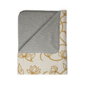 Ceylon Lotus Sherpa Blanket Sri Lankan Temple Flower Gold Botanical Fleece Throw
