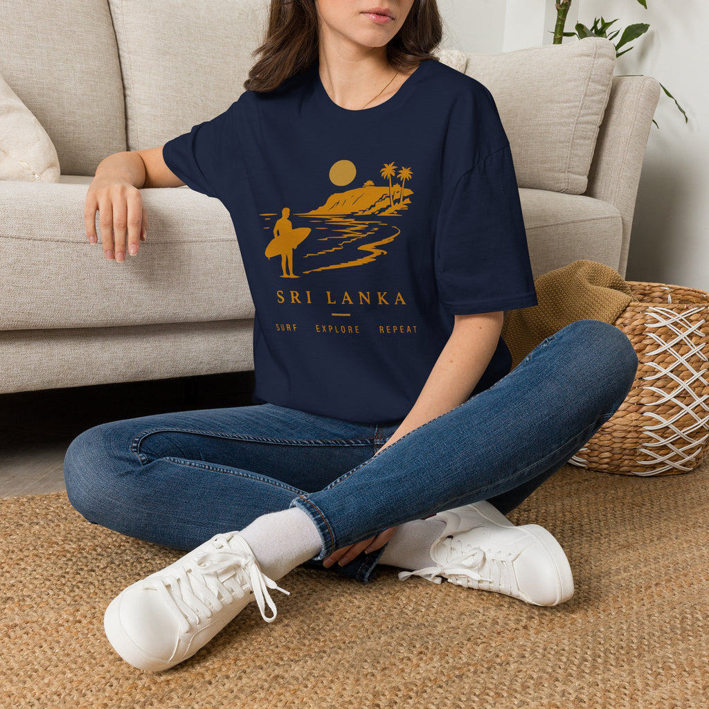 Sri Lanka Surf  Unisex T-Shirt  Surf Explore Repeat Beach Tee