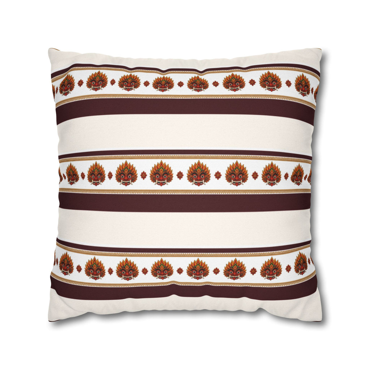 Raksha Stripe Cushion Cover Sri Lankan Devil Dance Repeat Pattern Throw Pillow