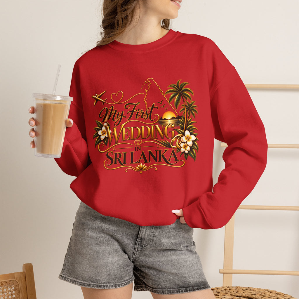 Personalized Sri Lanka Wedding Sweatshirt | Name on Right Sleeve