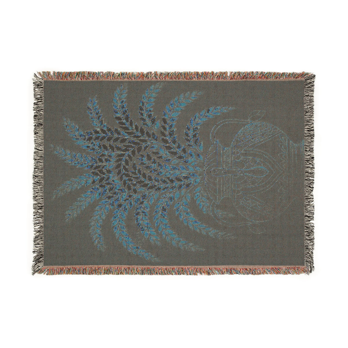 Punkalasa Woven Throw Blanket Sri Lankan Heritage Burgundy Gold Cotton Fringe Blanket