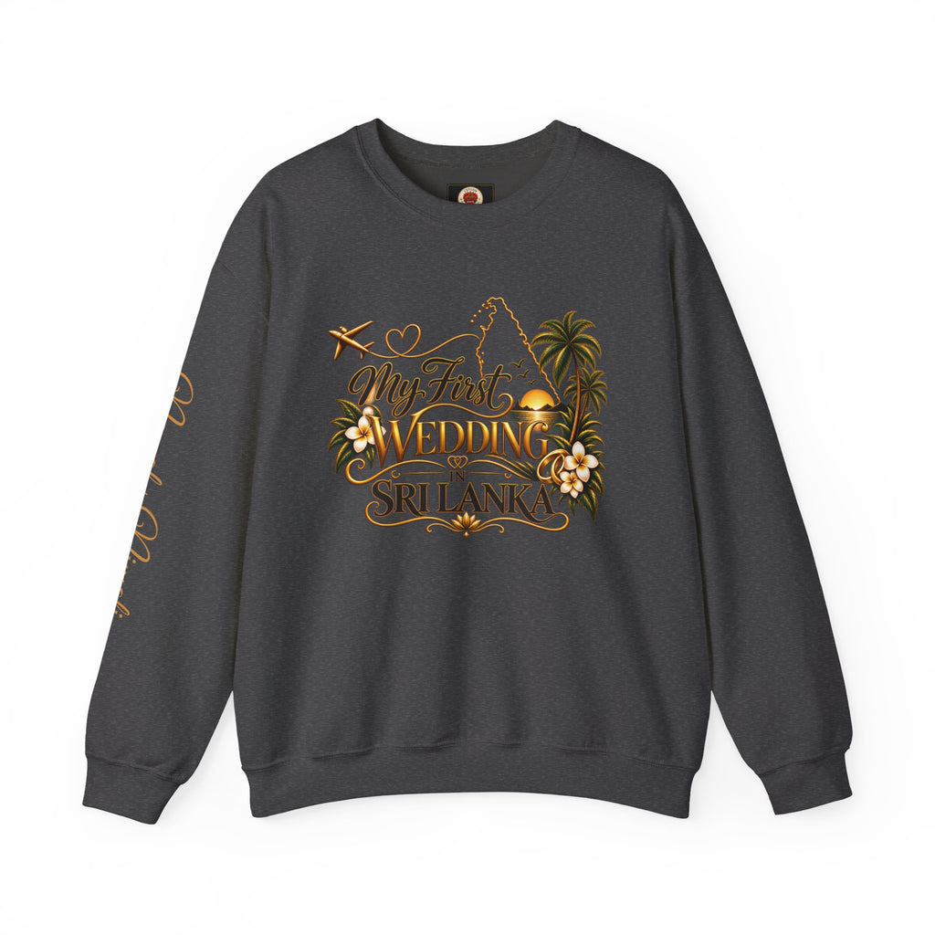 Personalized Sri Lanka Wedding Sweatshirt | Name on Right Sleeve