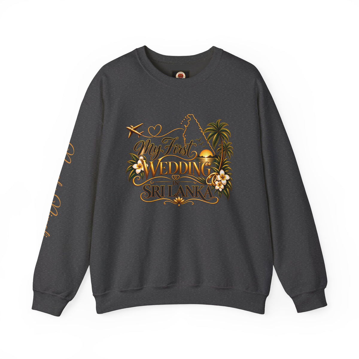Personalized Sri Lanka Wedding Sweatshirt | Name on Right Sleeve