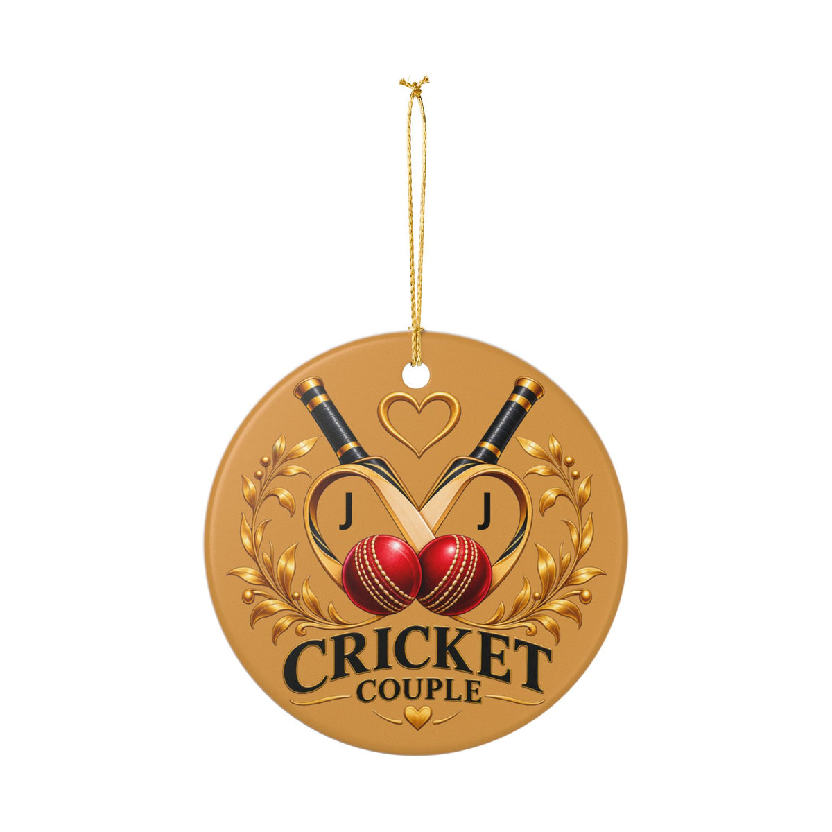 Personalized Cricket Couple Ornament – Couple’s Initials