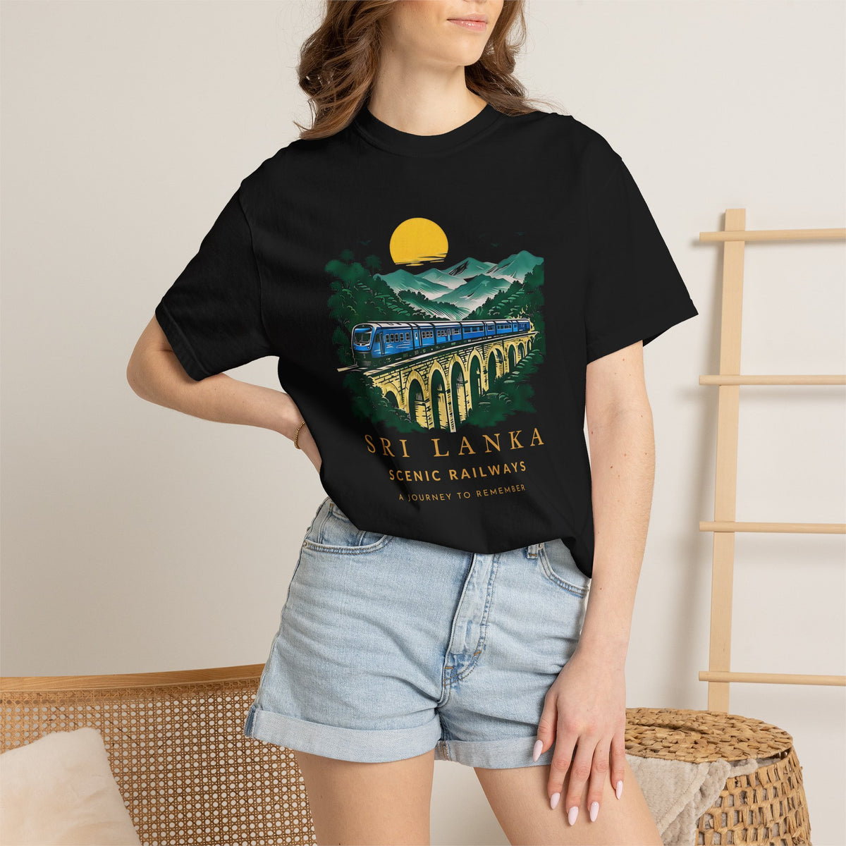 Sri Lanka Nine Arch Bridge Unisex T-Shirt Vintage Railway Tee