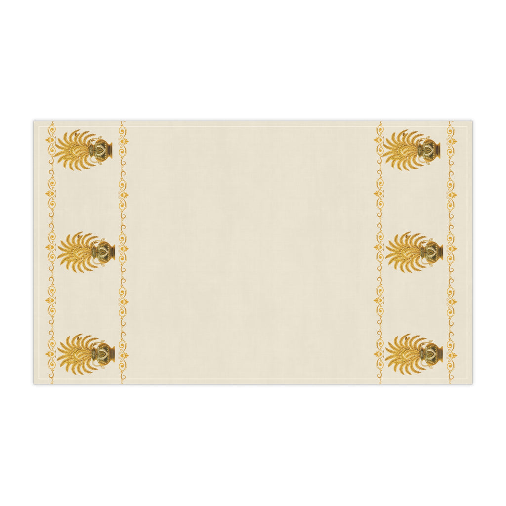 Punkalasa Border Tea Towel Sri Lankan Gold Blessing Cream Heritage Kitchen Dish Towel