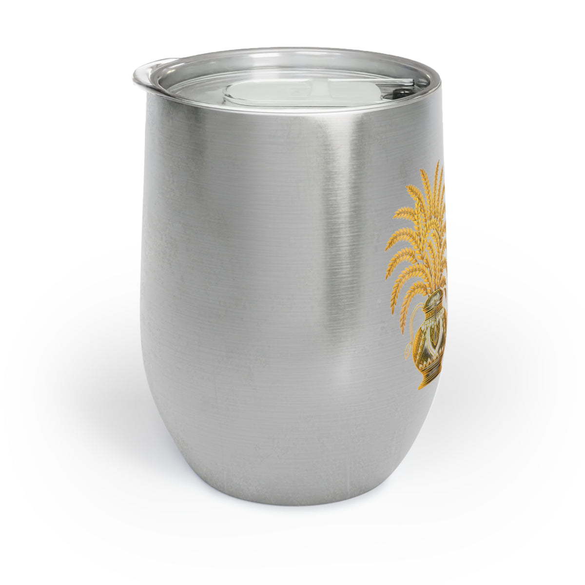 Ayubowan Wine Tumbler Sri Lankan Gold Punkalasa Blessing White Stemless Insulated Cup