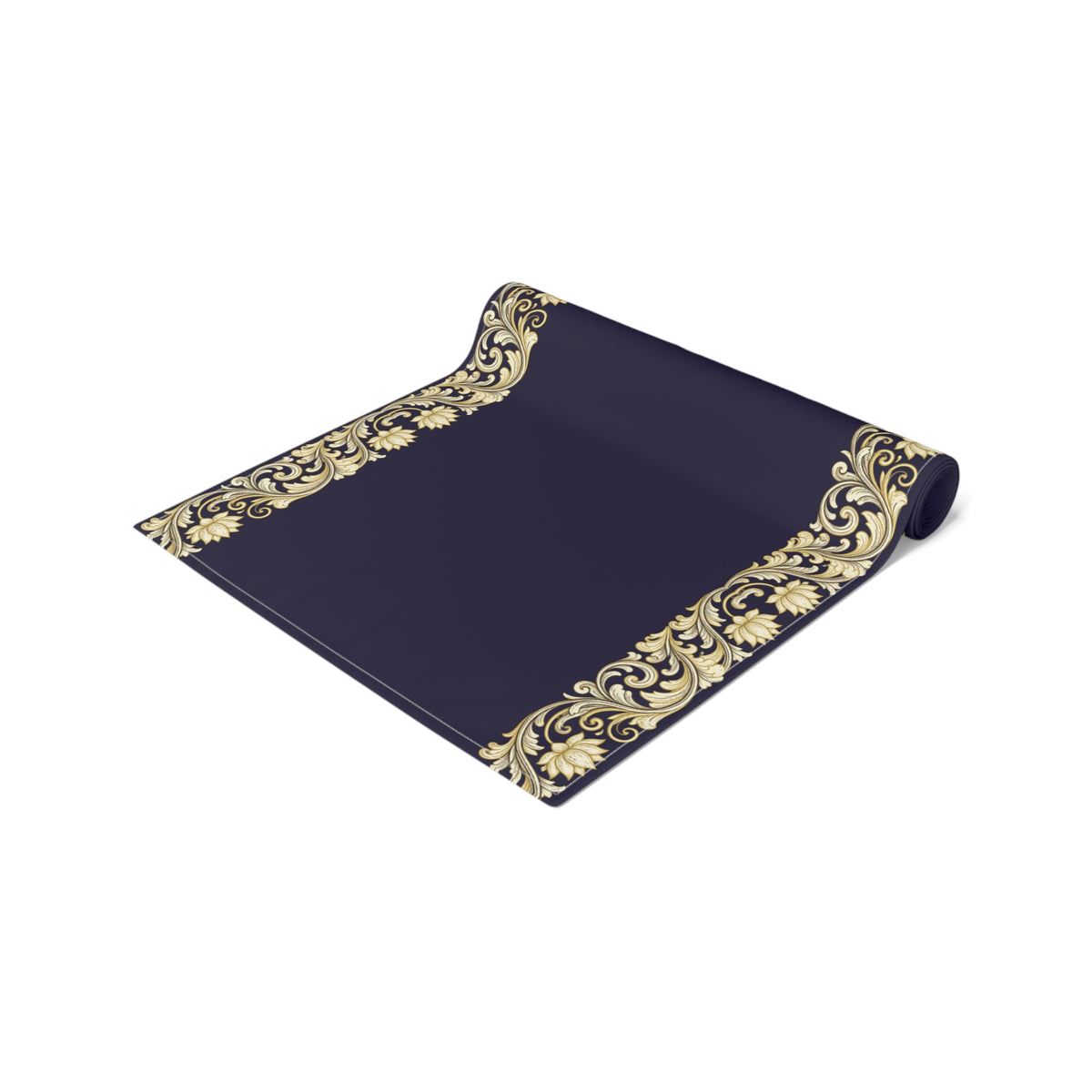 Navy & Gold Baroque Table Runner | Elegant Dining Décor
