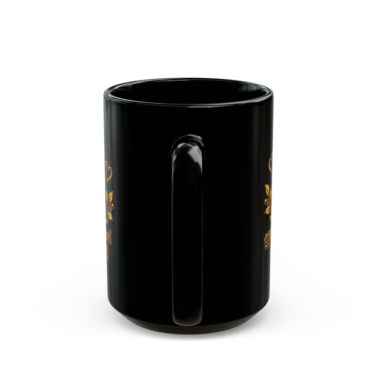 Gift for Amma — Sinhala Mother & Child Black Ceramic Mug