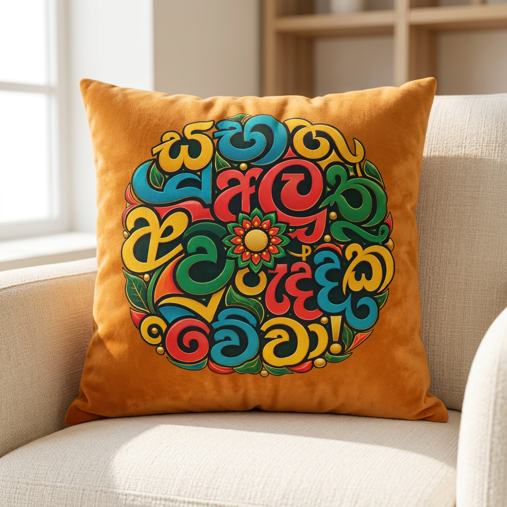 Avurudu Cushion Cover Sinhala New Year Gift Pillowcase