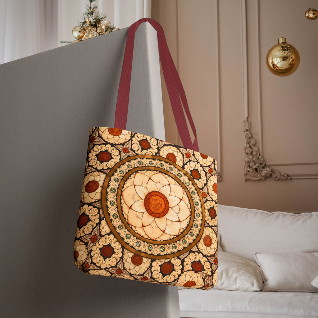Sri Lankan Floral Mandala Tote Bag Cream & Terracotta