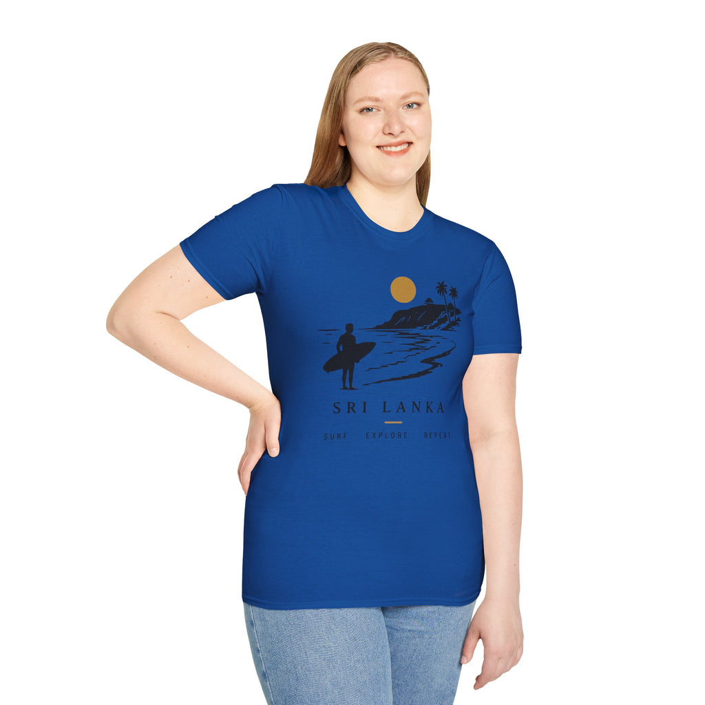 Sri Lanka Surf  Unisex T-Shirt  Surf Explore Repeat Beach Tee