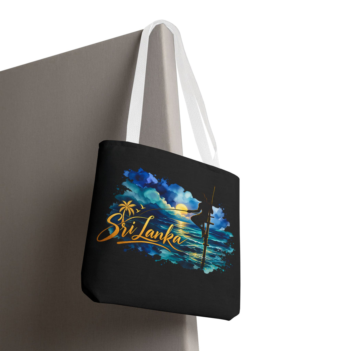 Sri Lanka Stilt Fisherman Tote Bag Island Dusk Beach Bag