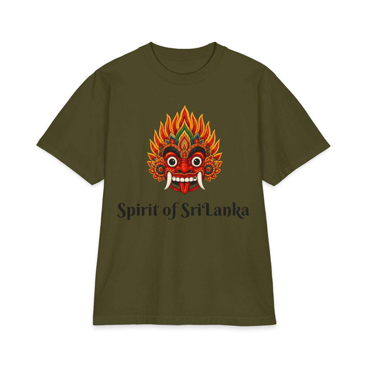 Raksha Spirit Graphic T-Shirt Sri Lankan Devil Dance Mask Heritage Unisex Tee
