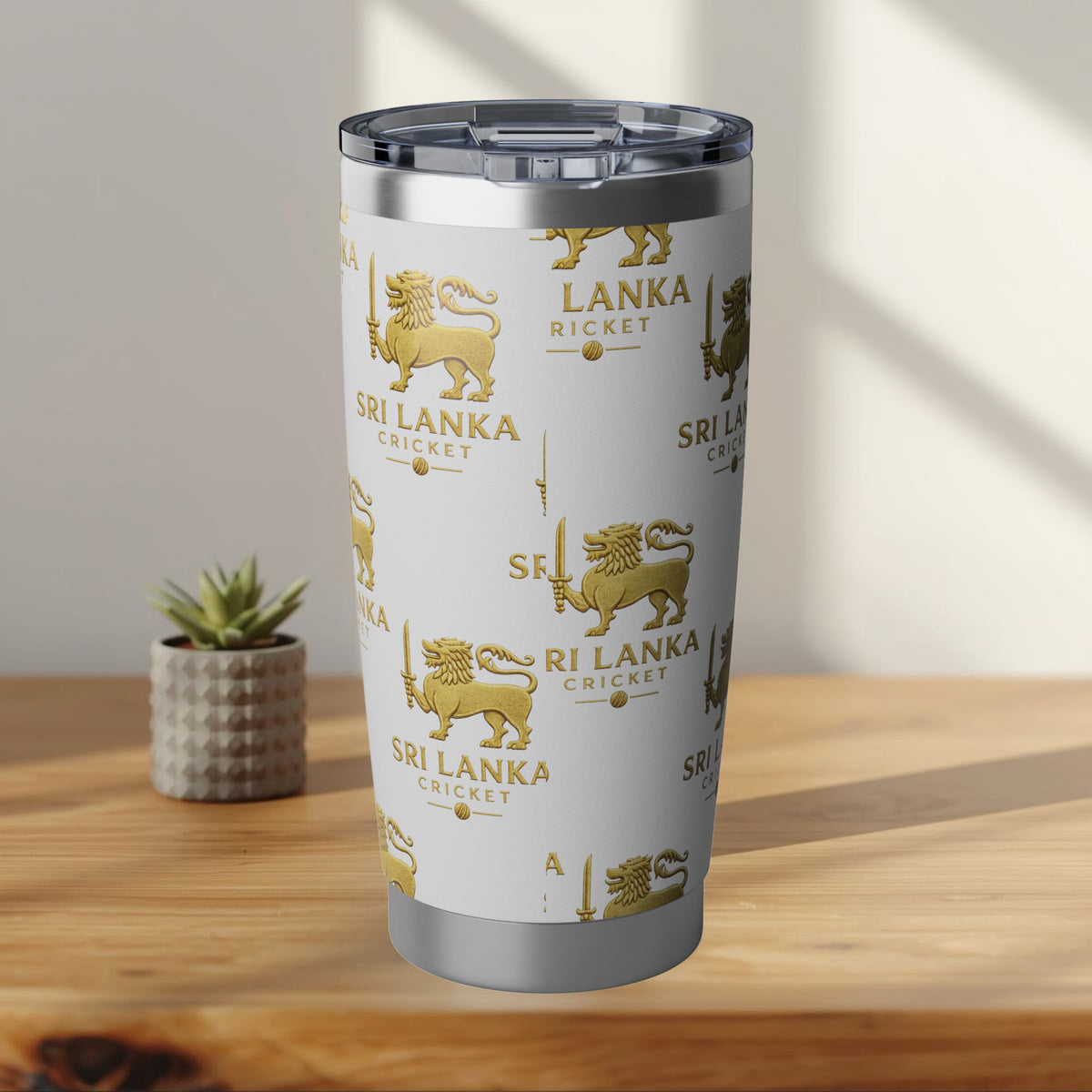 Sri Lanka Cricket Gift | Lion Crest 20 oz Travel Tumbler