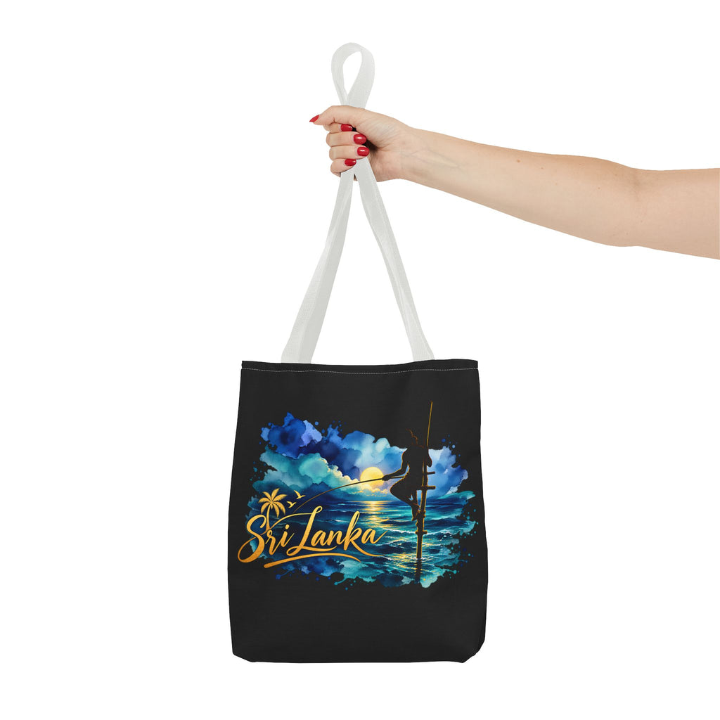 Sri Lanka Stilt Fisherman Tote Bag Island Dusk Beach Bag