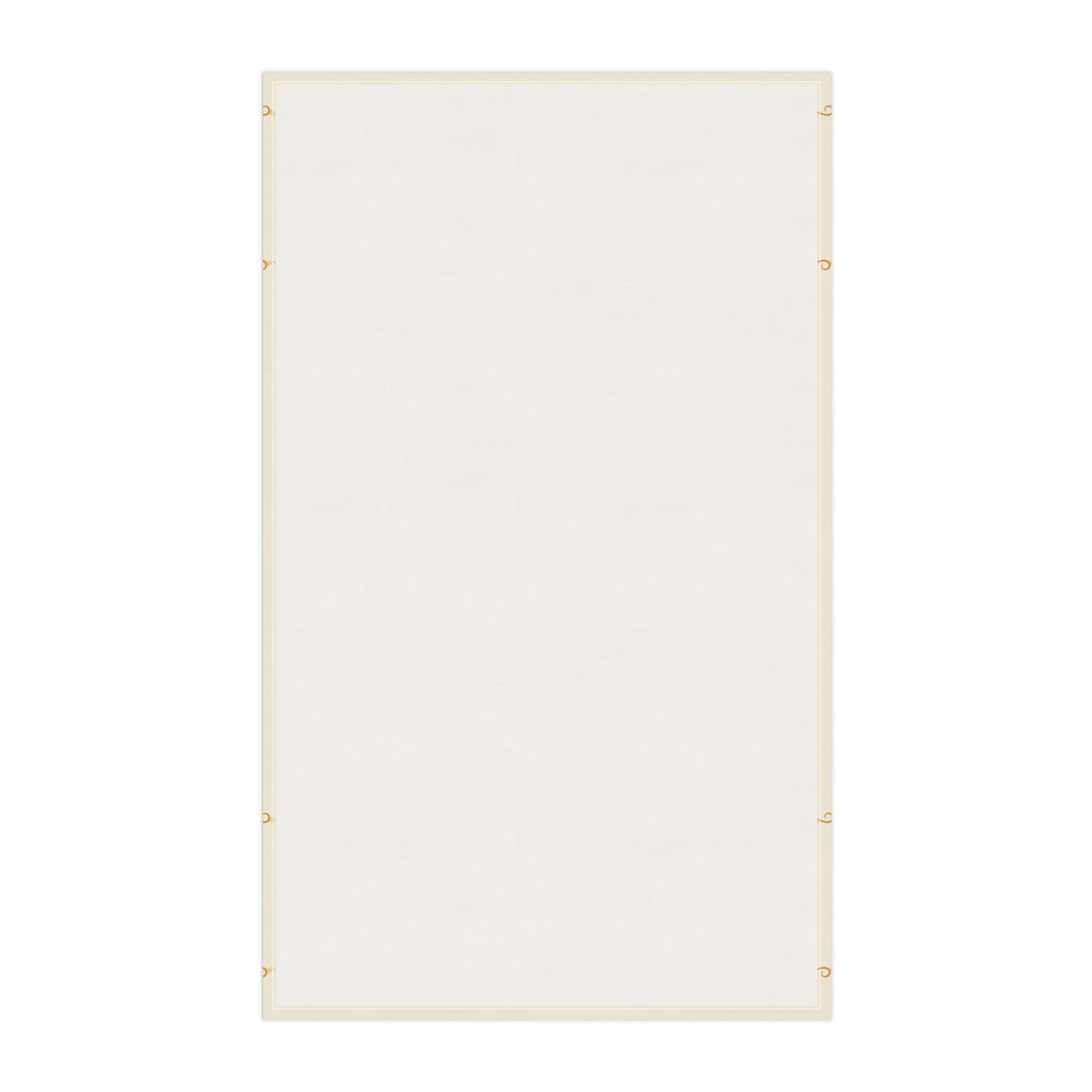 Punkalasa Border Tea Towel Sri Lankan Gold Blessing Cream Heritage Kitchen Dish Towel