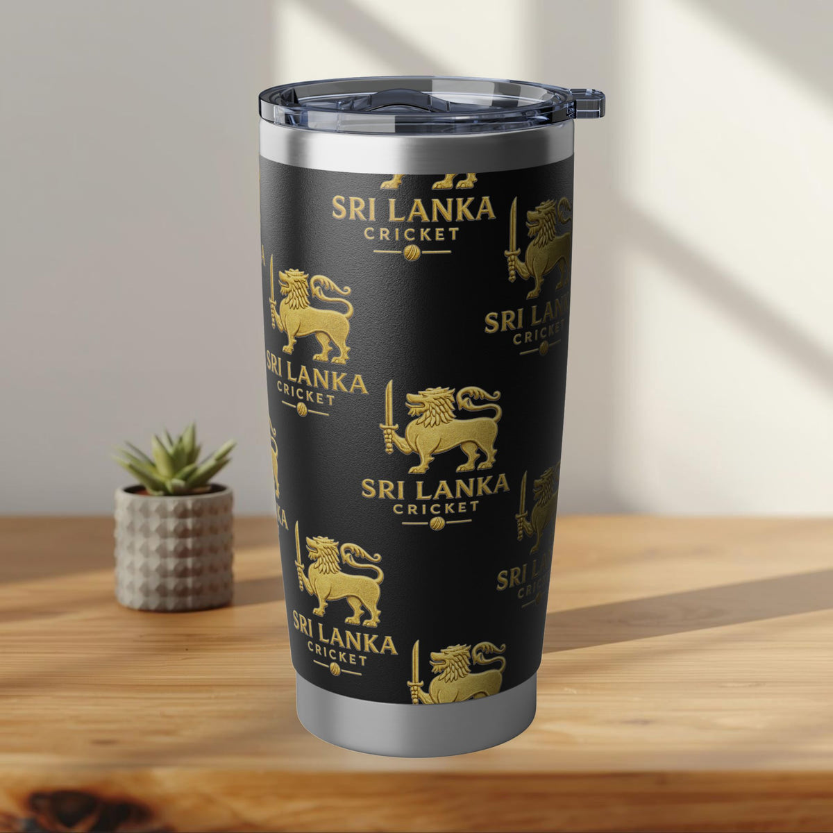 Sri Lanka Cricket Gift | Lion Crest 20 oz Travel Tumbler