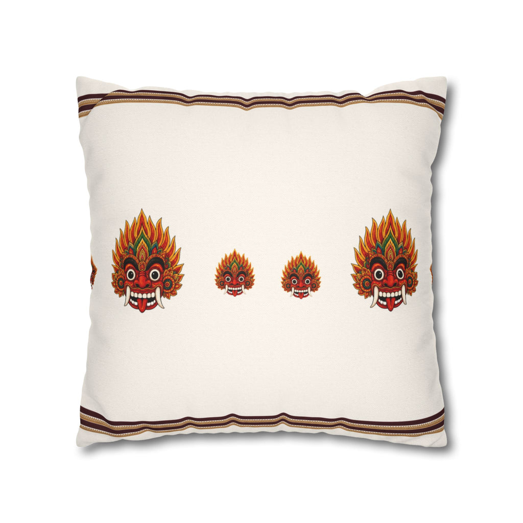 Raksha Mask Cushion Cover Sri Lankan Devil Dance Decorative Throw Pillow