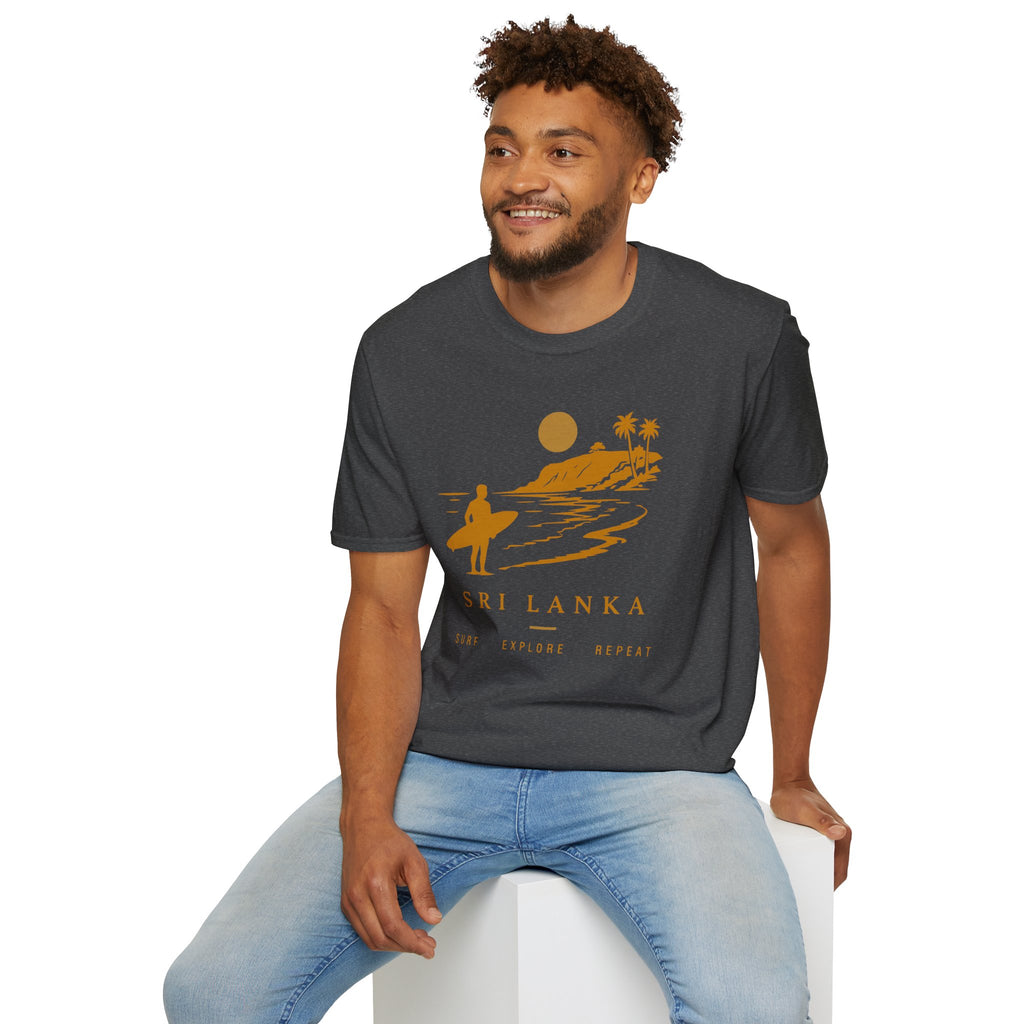 Sri Lanka Surf  Unisex T-Shirt  Surf Explore Repeat Beach Tee