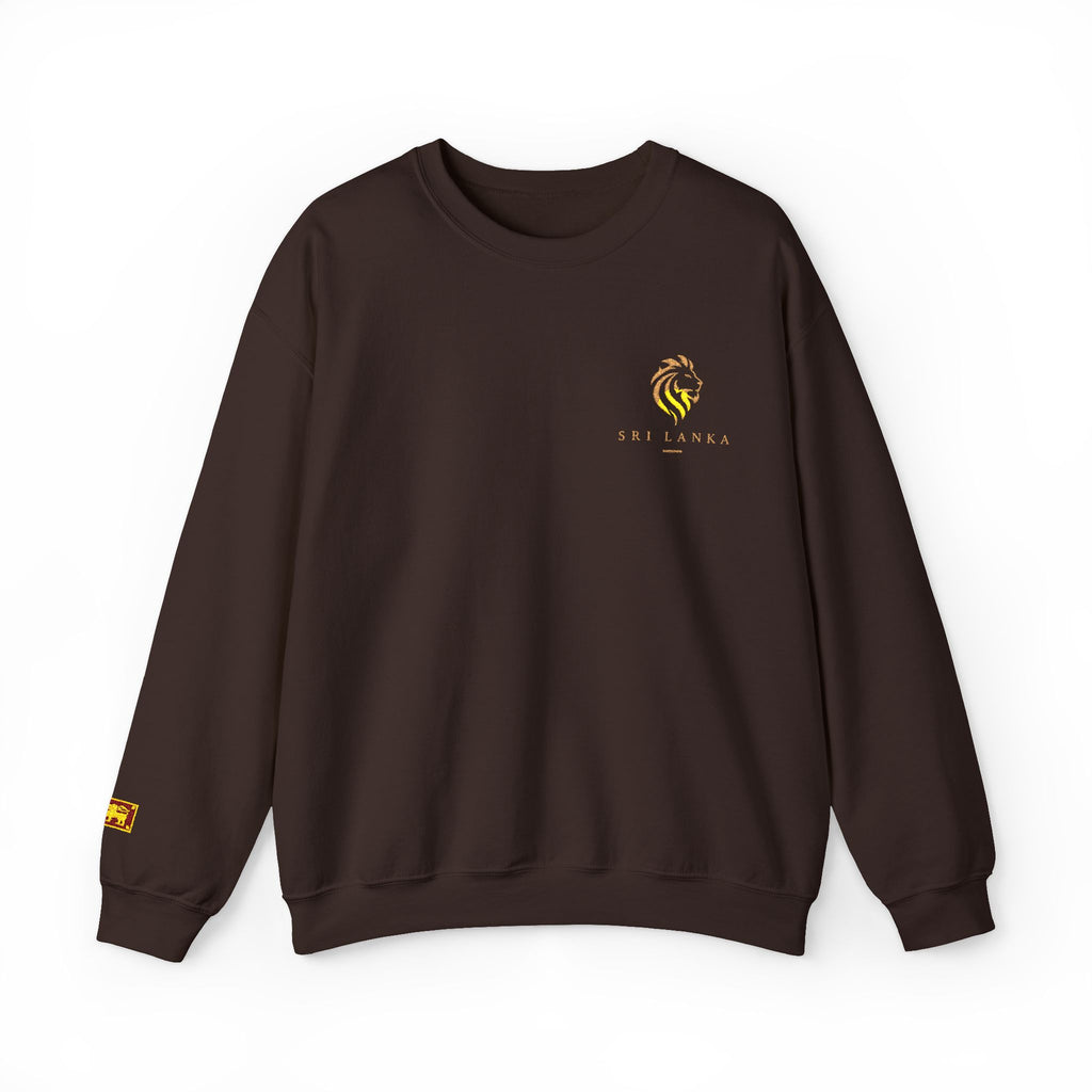 Embroideredlion face srilanka flag Minimal Palm Crest Sweatshirt — Small Tropical Logo Crewneck