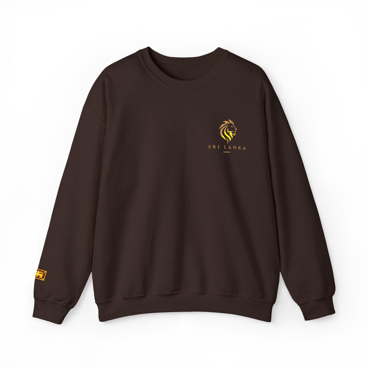 Embroideredlion face srilanka flag Minimal Palm Crest Sweatshirt — Small Tropical Logo Crewneck