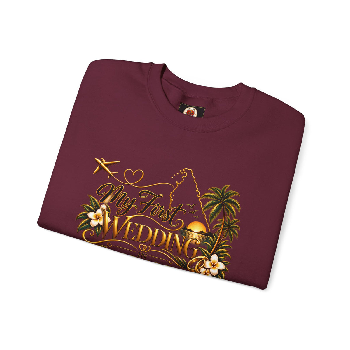 Personalized Sri Lanka Wedding Sweatshirt | Name on Right Sleeve