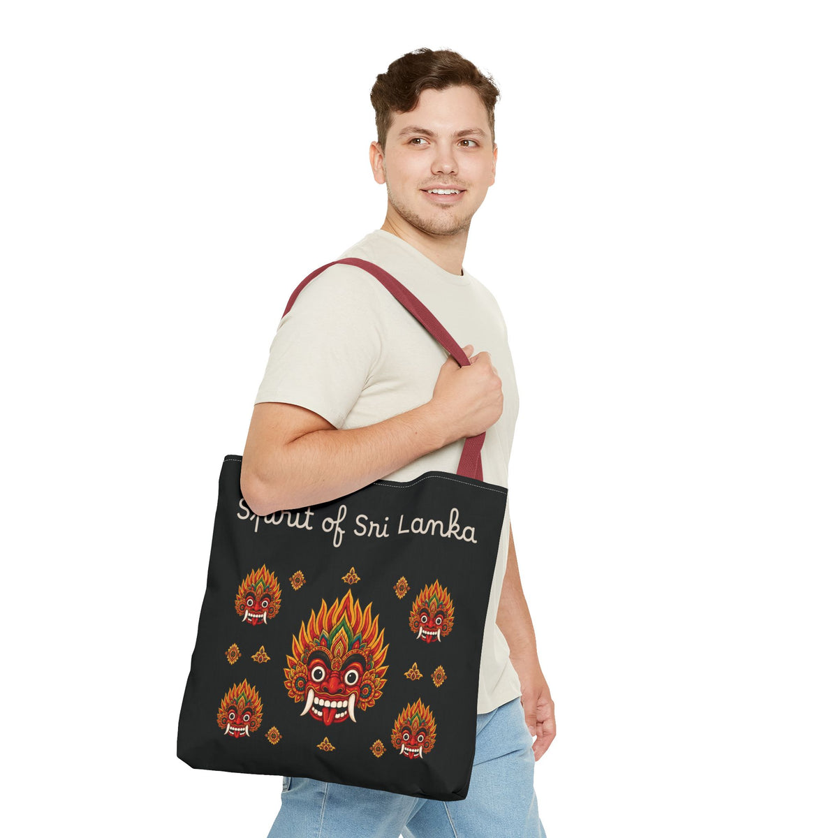 Sri Lankan Gift Tote Bag Spirit of Sri Lanka Raksha Mask Design