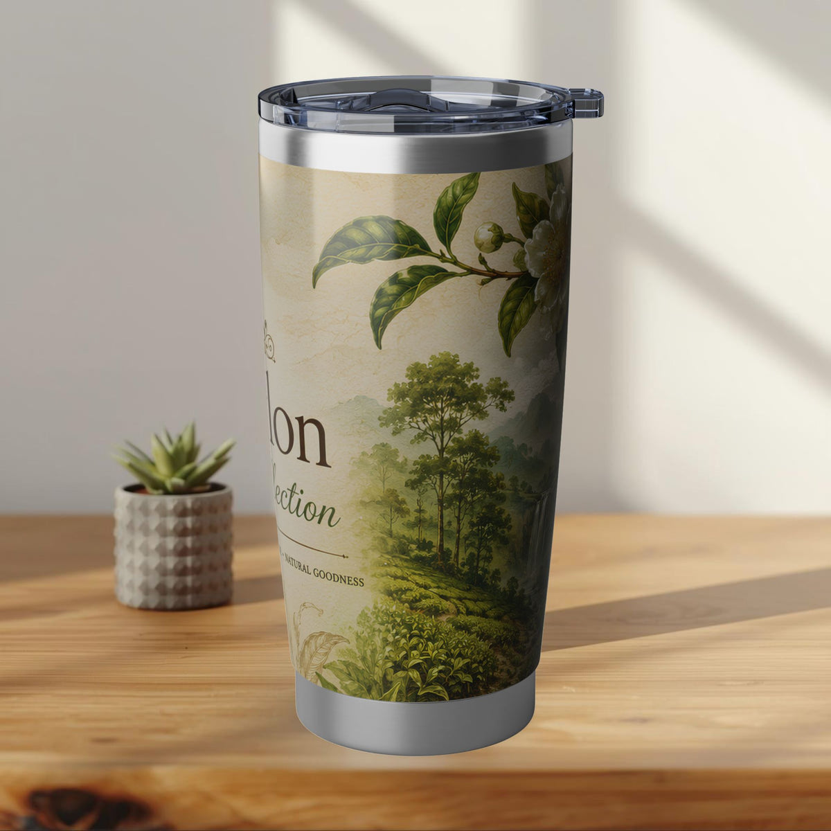 Ceylon Tea Collection Tumbler | Vintage Tea Label 20oz Travel Cup