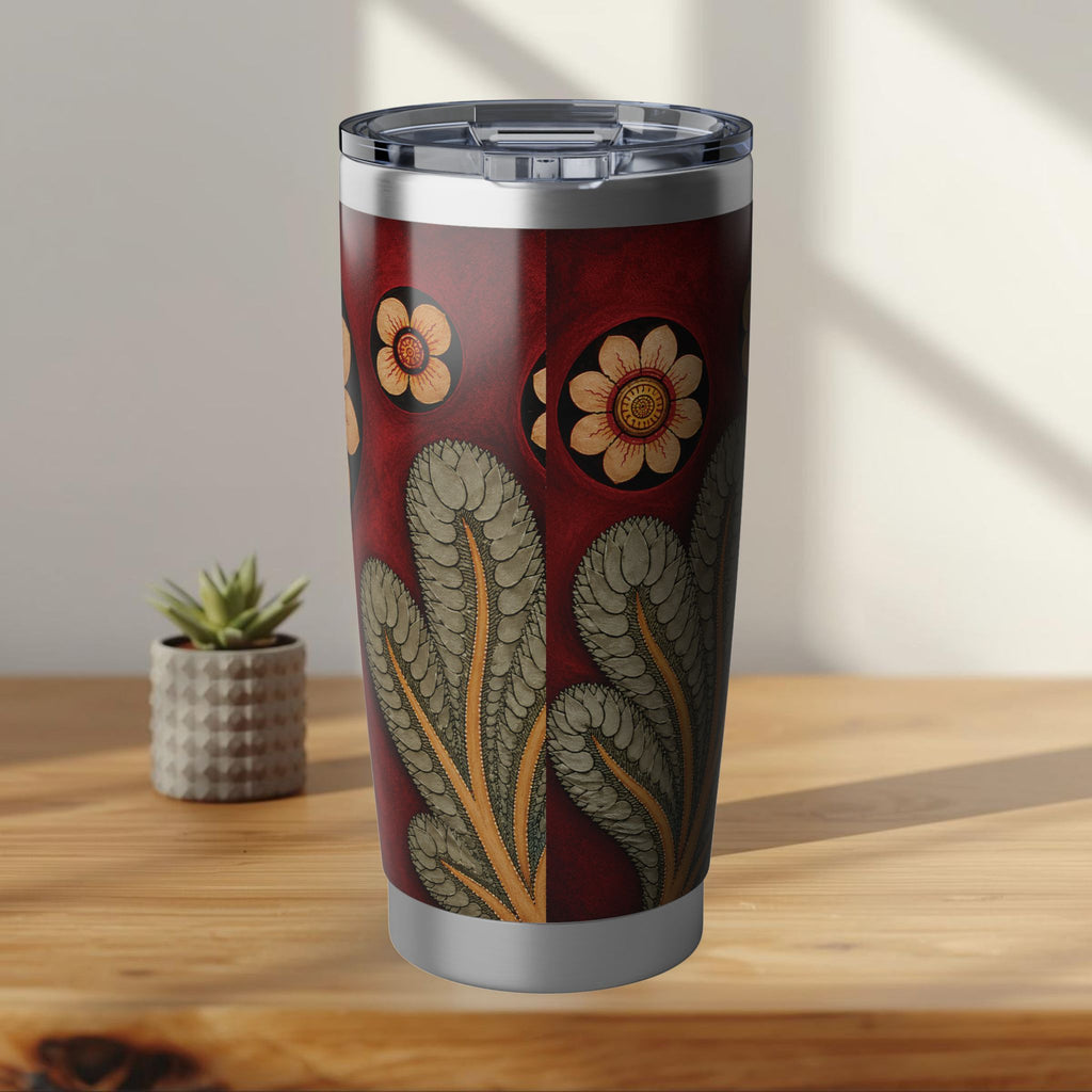 Sri Lanka Culture Floral Design Tumbler | 20oz Stainless Steel Travel Mug