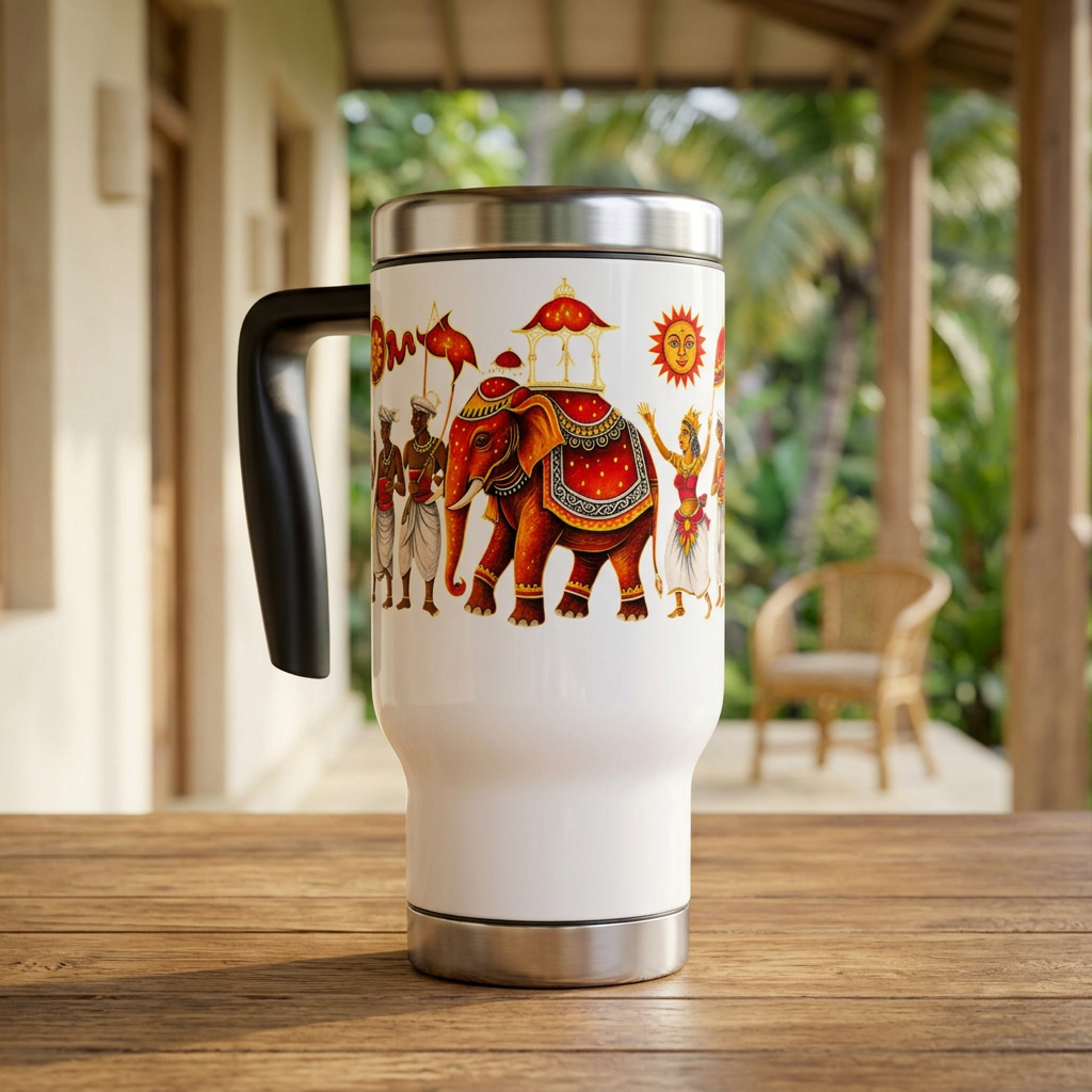 Kandy Esala Perahera Travel Mug | Sri Lankan Heritage Gift