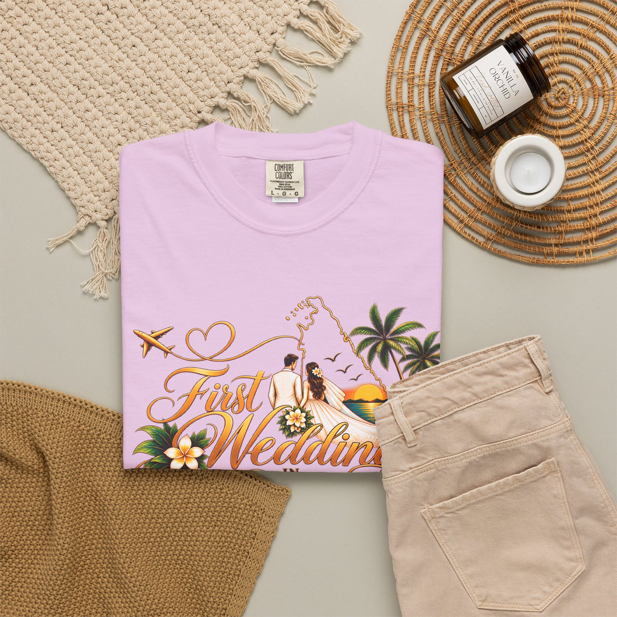 Sri Lanka Destination Wedding T-Shirt — "First Wedding Sri Lanka" Couple Tee (Roshini & Rohan 2026)