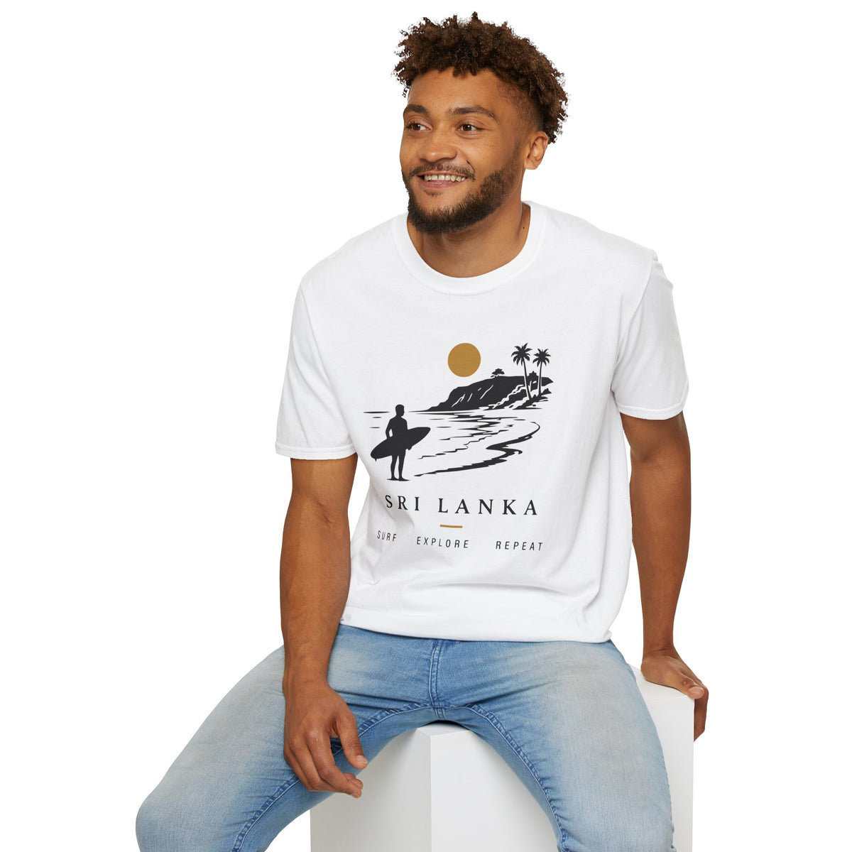 Sri Lanka Surf  Unisex T-Shirt  Surf Explore Repeat Beach Tee