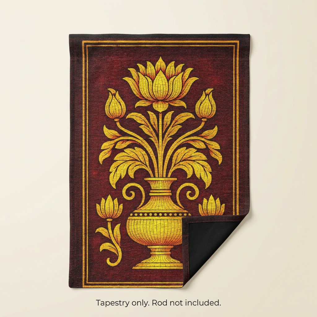 Punkalasa Woven Wall Tapestry | Sri Lankan Lotus Art