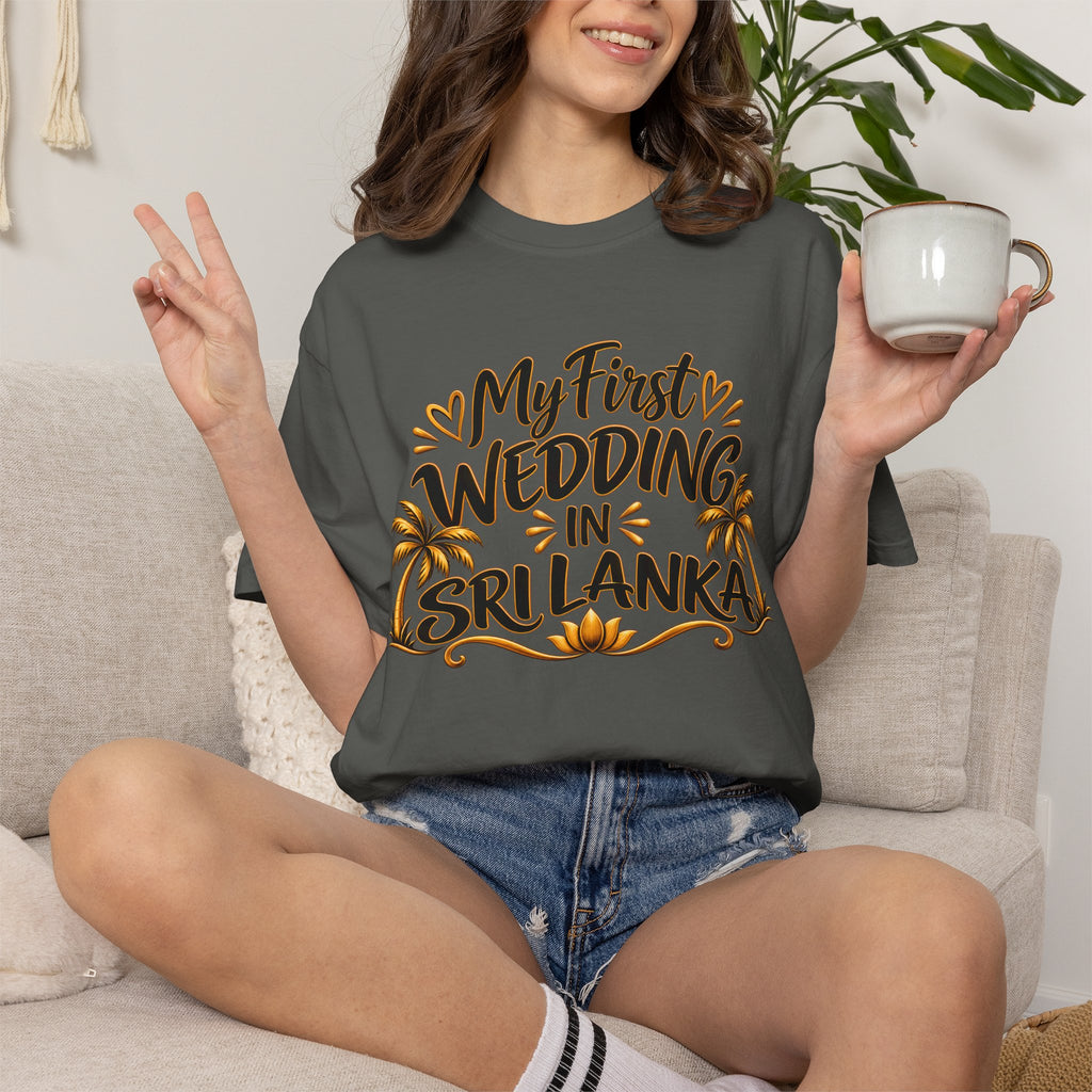 Sri Lanka Unisex Wedding T-Shirt – My First Wedding in Sri Lanka