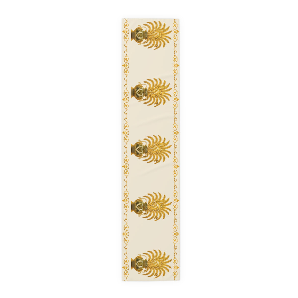 Punkalasa Table Runner Sri Lankan Gold Blessing Ivory Baroque Dining Table Linen