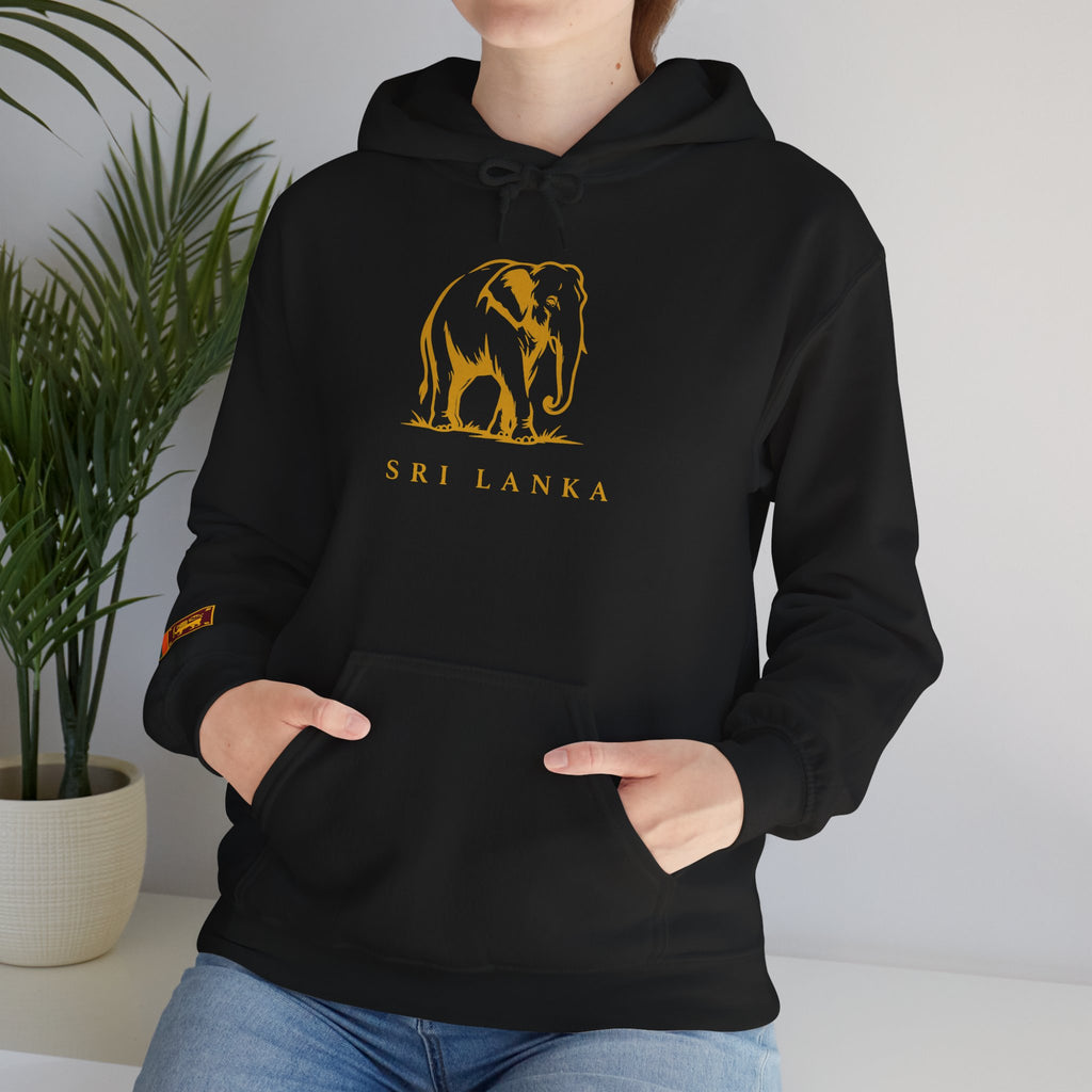 Sri Lanka Elephant Unisex Hoodie Gold Heritage Design