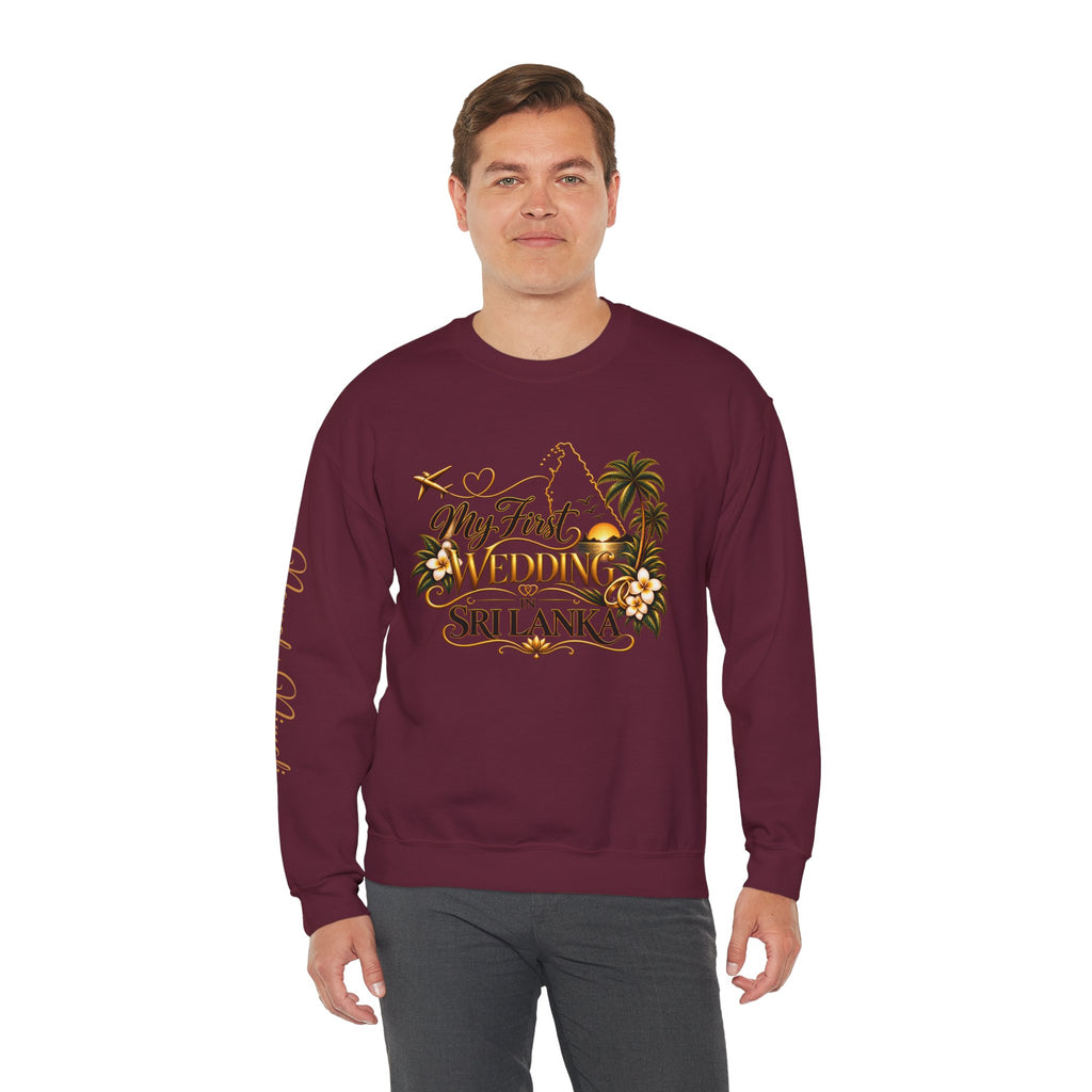 Personalized Sri Lanka Wedding Sweatshirt | Name on Right Sleeve