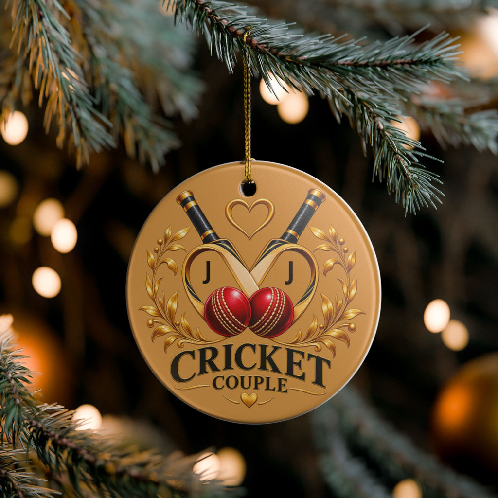 Personalized Cricket Couple Ornament – Couple’s Initials