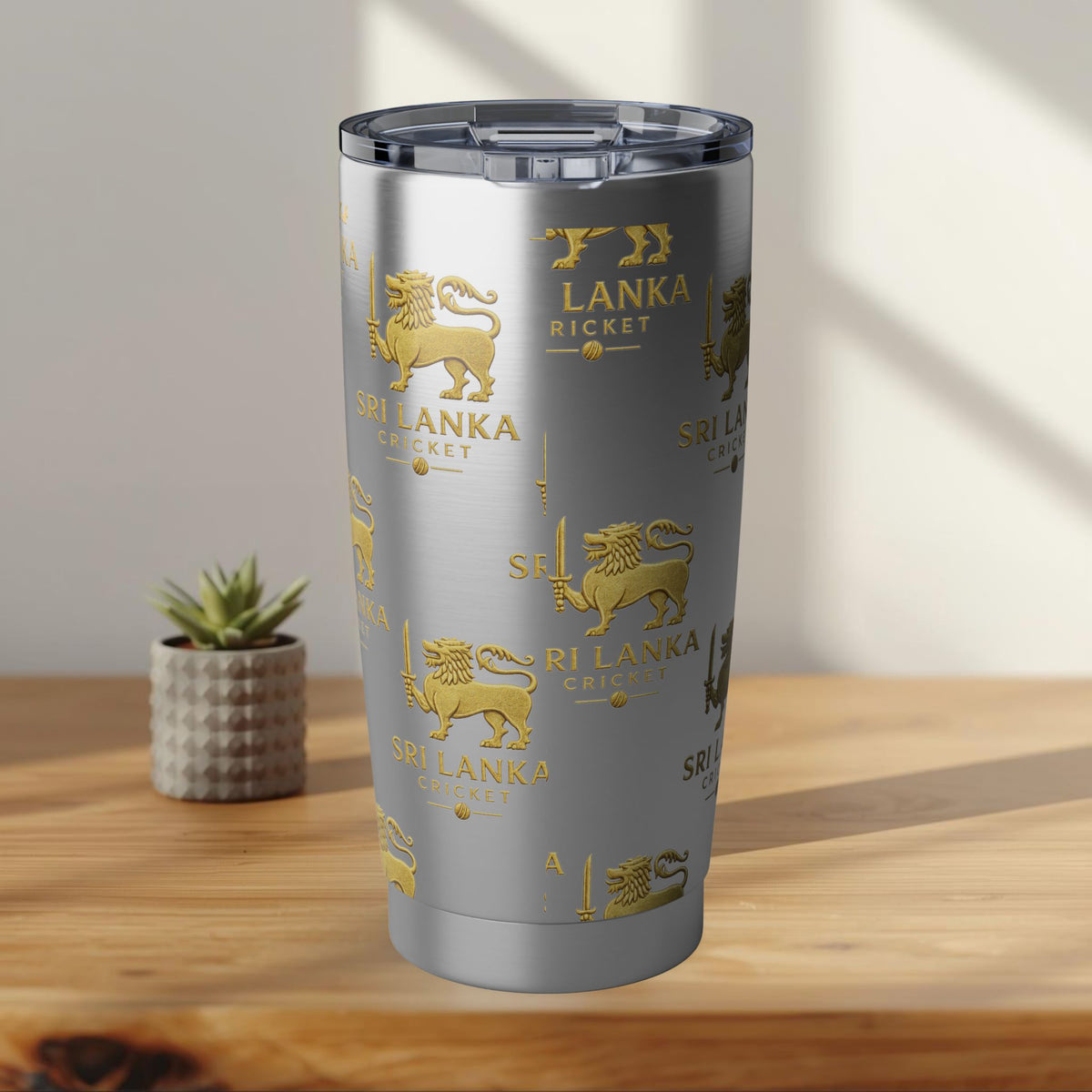Sri Lanka Cricket Gift | Lion Crest 20 oz Travel Tumbler